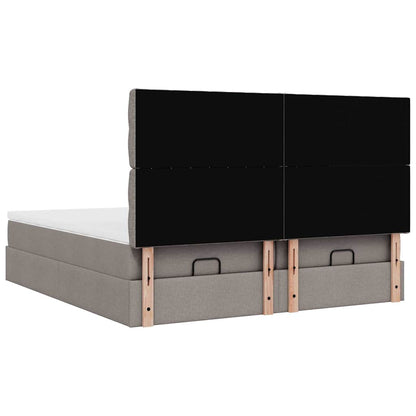 Ottoman bed met matrassen en LED's 160x200cm stof taupe