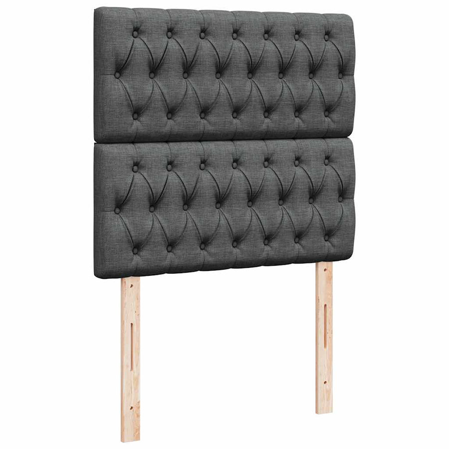 Ottoman bed met matrassen en LED's 180x200cm stof donkergrijs