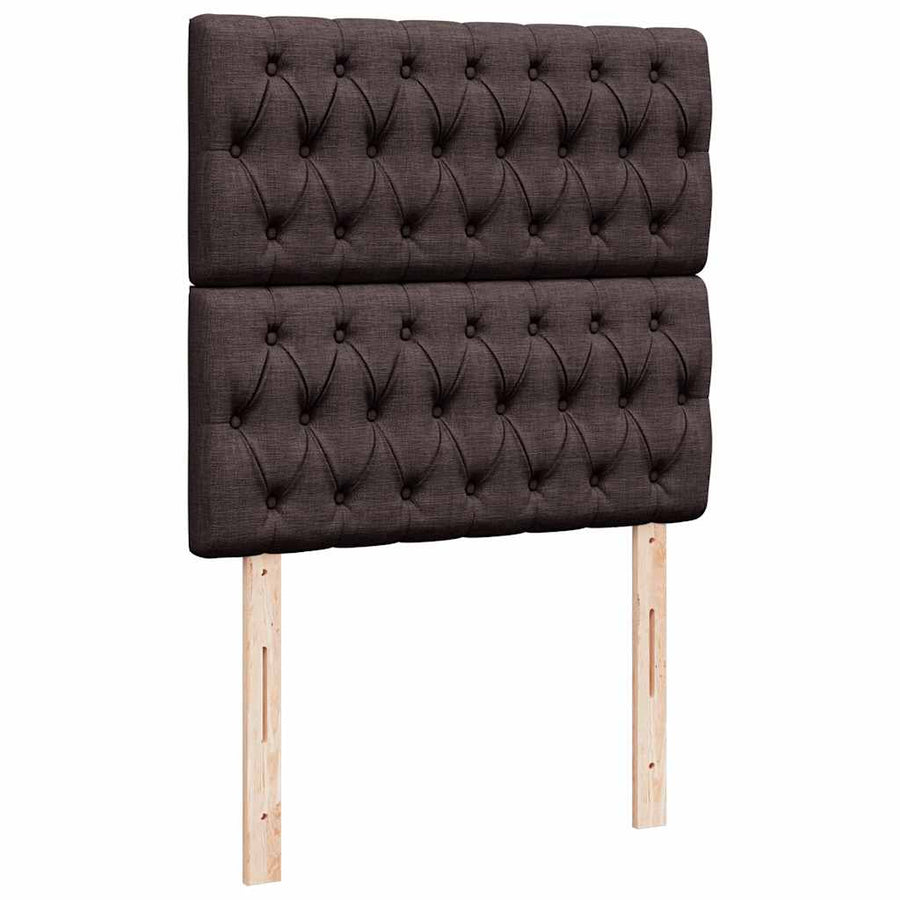 Ottoman bed met matrassen en LED's 180x200cm stof donkerbruin