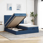 Ottoman bed 160x200 cm stof blauw met opbergruimte