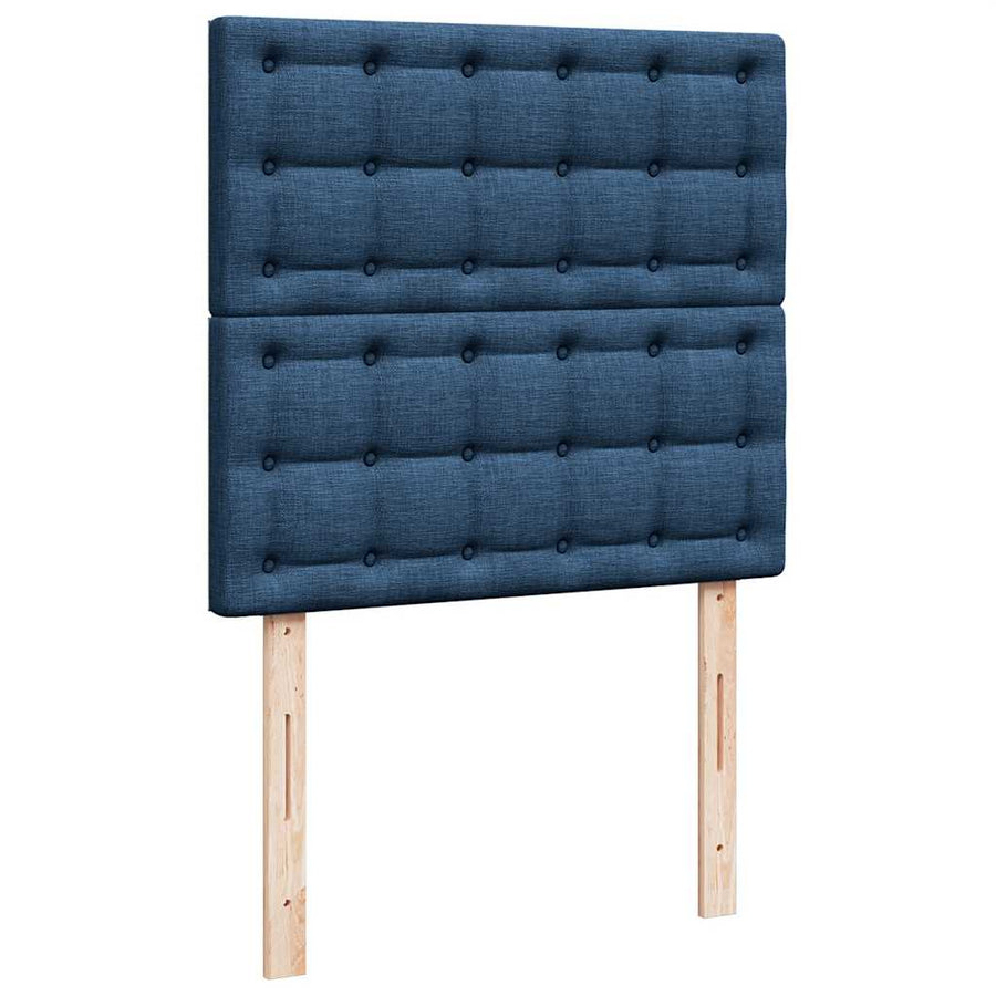 Ottoman bed met matrassen en LED's 200x200cm stof blauw