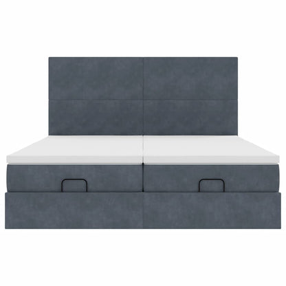 Ottoman bed met matrassen en LED's 160x200cm fluweel