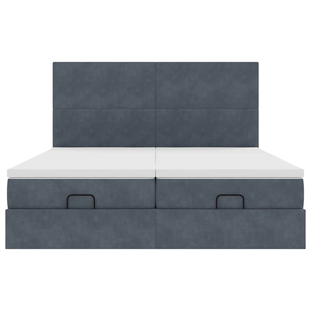 Ottoman bed met matrassen en LED's 180x200cm fluweel