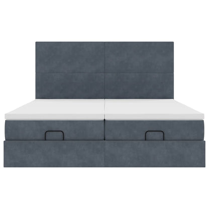 Ottoman bed met matrassen en LED's 180x200cm fluweel