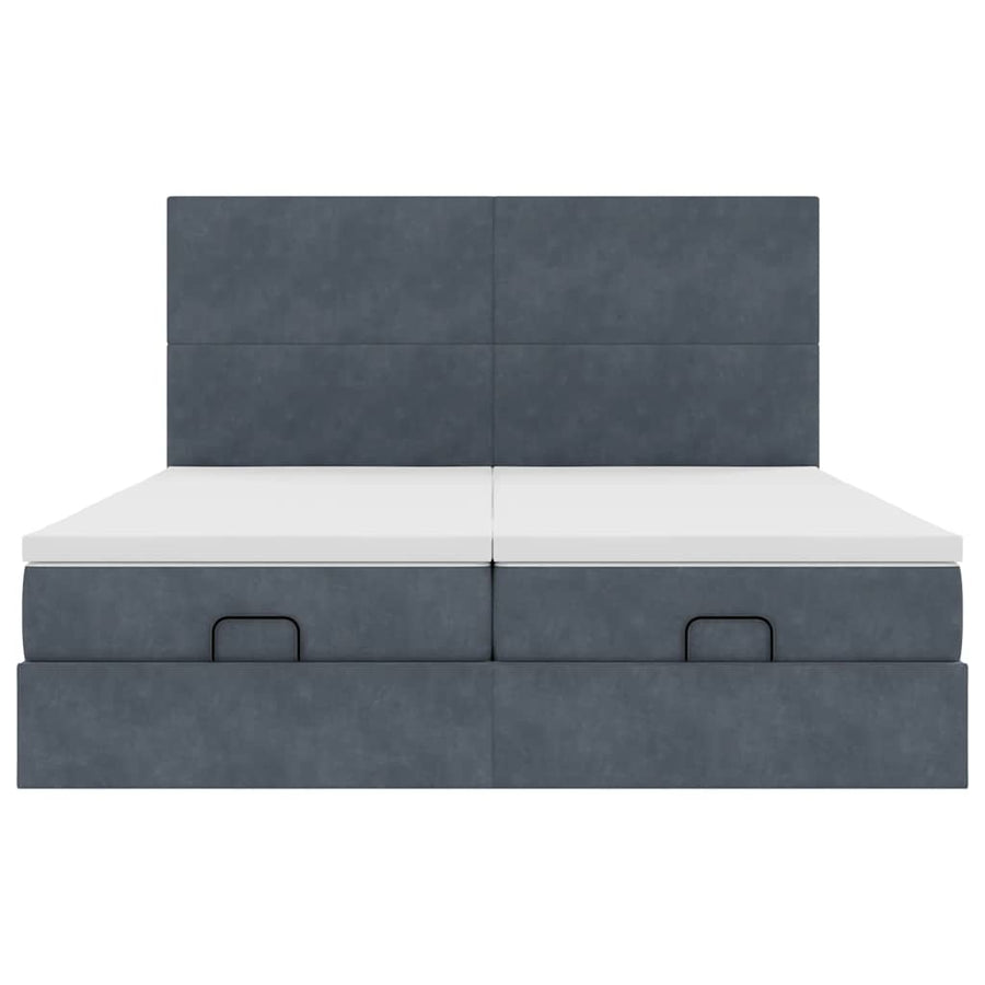 Ottoman bed met matrassen en LED's 180x200cm fluweel