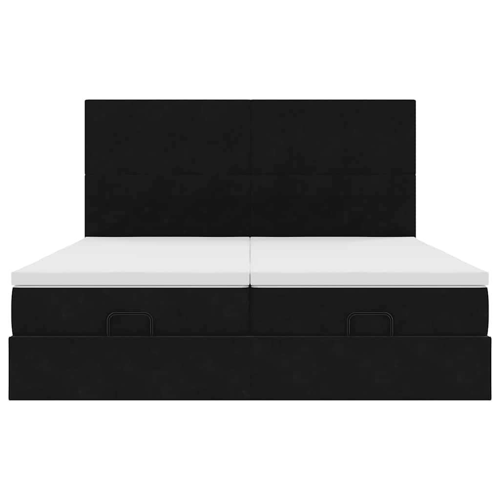 Ottoman bed met matrassen en LED's 180x200cm fluweel zwart