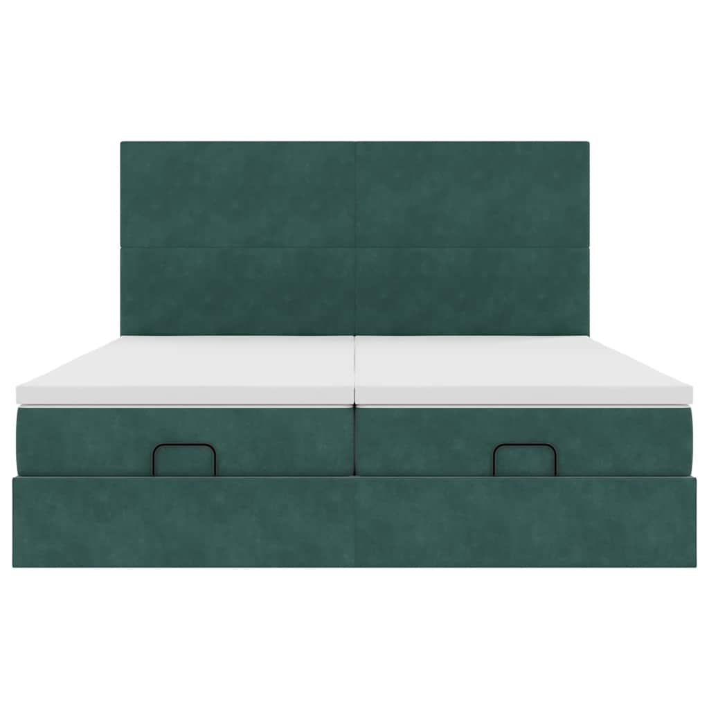 Ottoman bed met matrassen en LED's 180x200cm fluweel