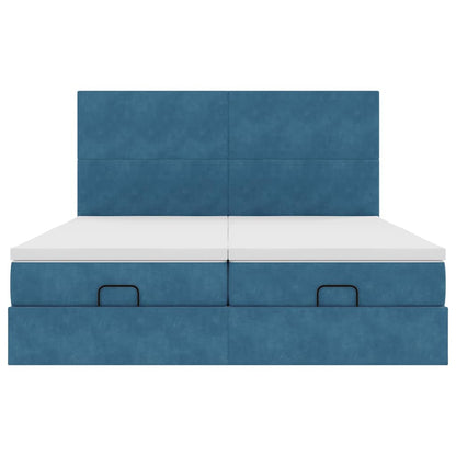 Ottoman bed met matrassen en LED's 180x200cm fluweel