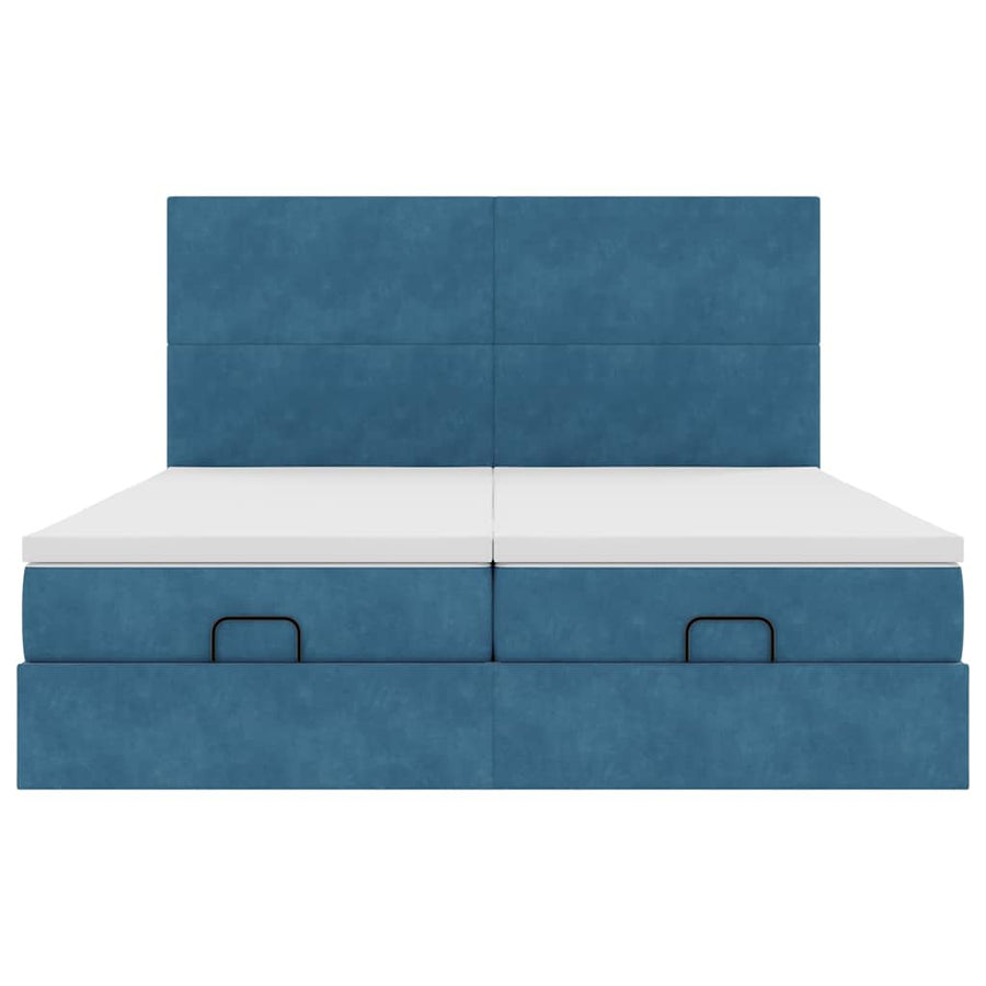 Ottoman bed met matrassen en LED's 180x200cm fluweel