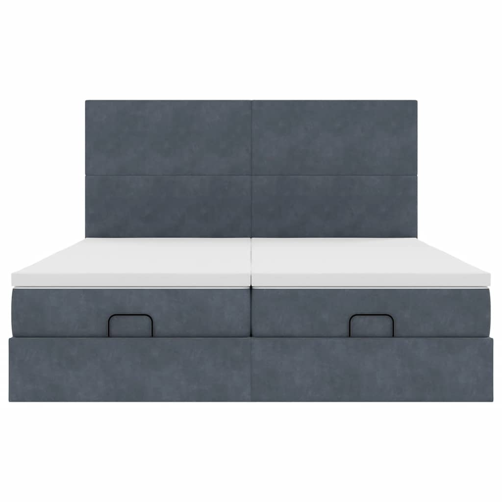 Ottoman bed met matrassen en LED's 200x200cm fluweel