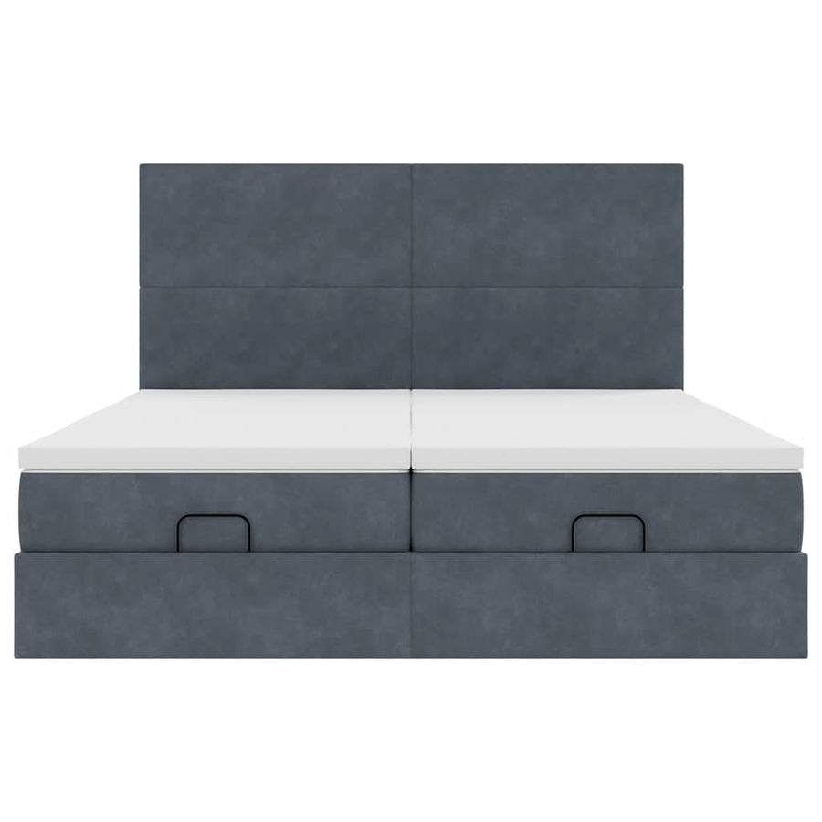 Ottoman bed met matrassen en LED's 200x200cm fluweel