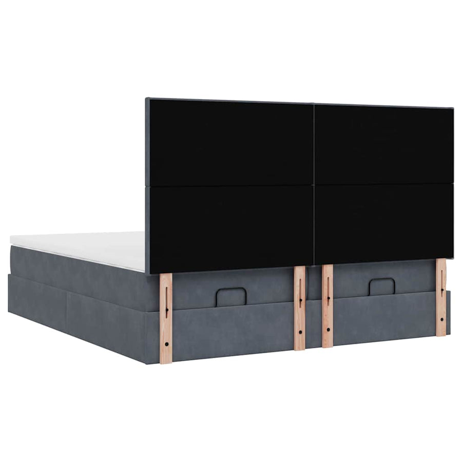 Ottoman bed met matrassen en LED's 200x200cm fluweel