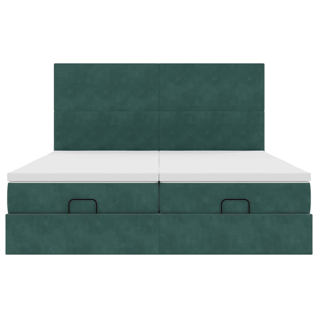 Ottoman bed met matrassen en LED's 200x200cm fluweel