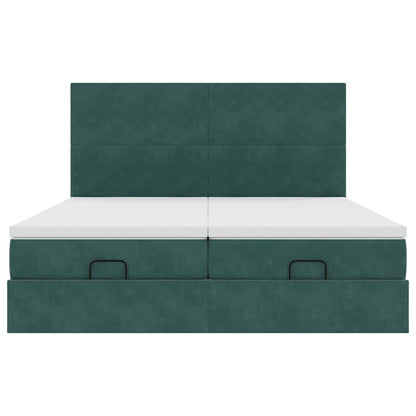 Ottoman bed met matrassen en LED's 200x200cm fluweel