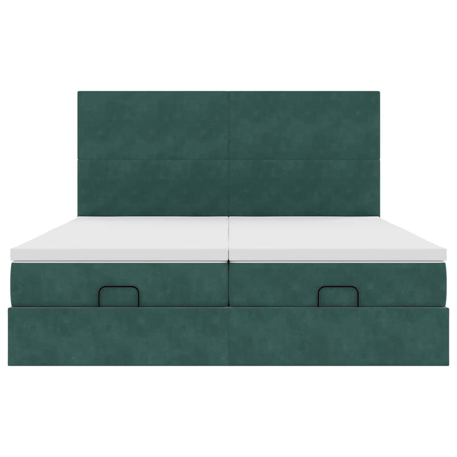 Ottoman bed met matrassen en LED's 200x200cm fluweel