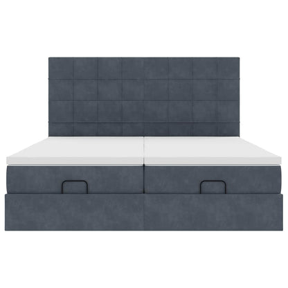 Ottoman bed met matrassen en LED's 160x200cm fluweel