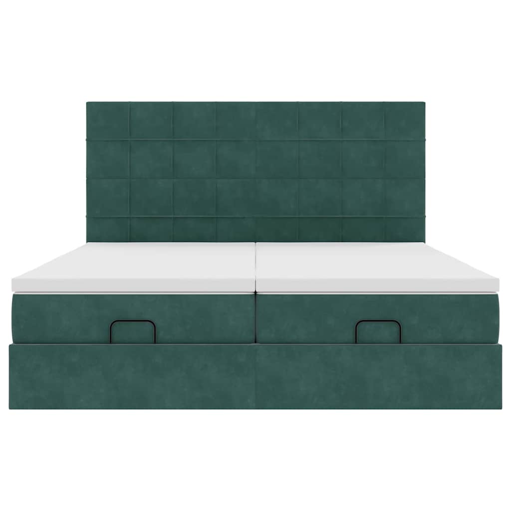 Ottoman bed met matrassen en LED's 160x200cm fluweel