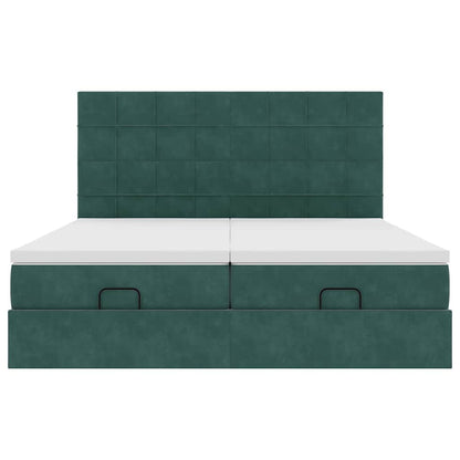 Ottoman bed met matrassen en LED's 160x200cm fluweel