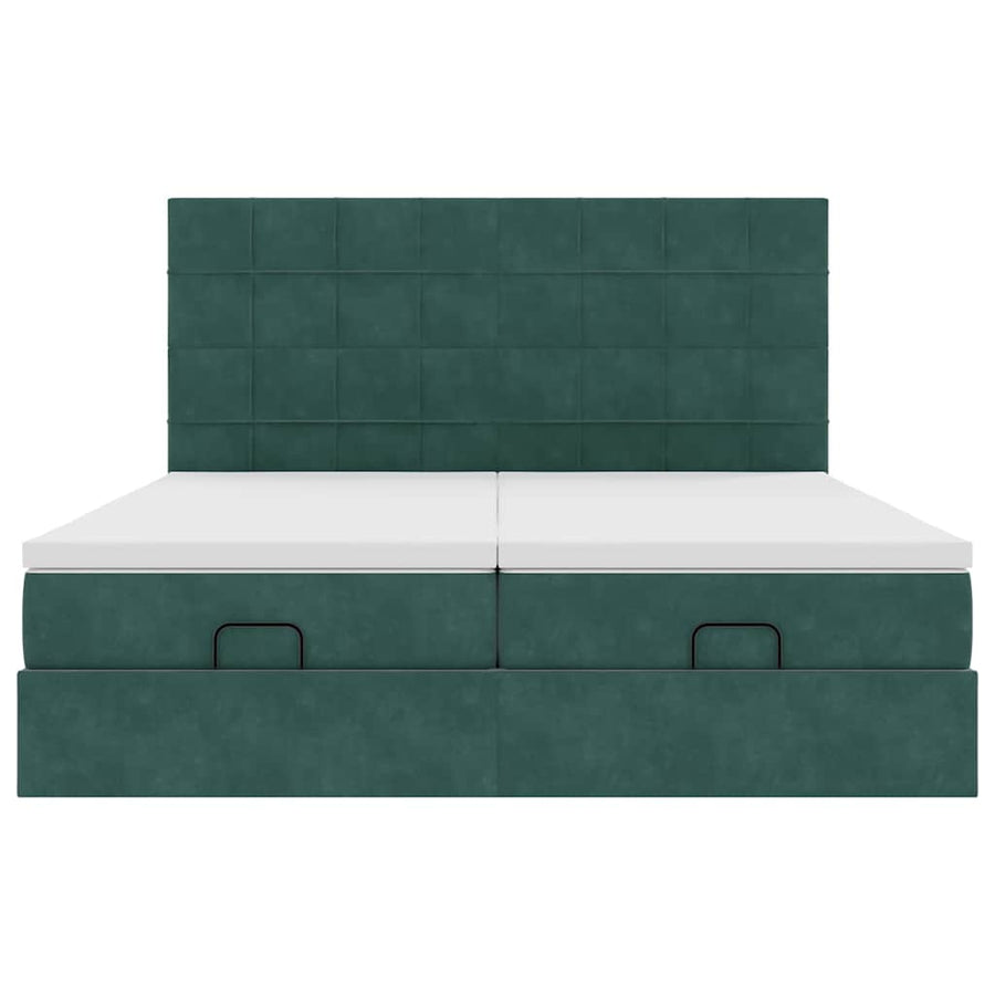Ottoman bed met matrassen en LED's 160x200cm fluweel