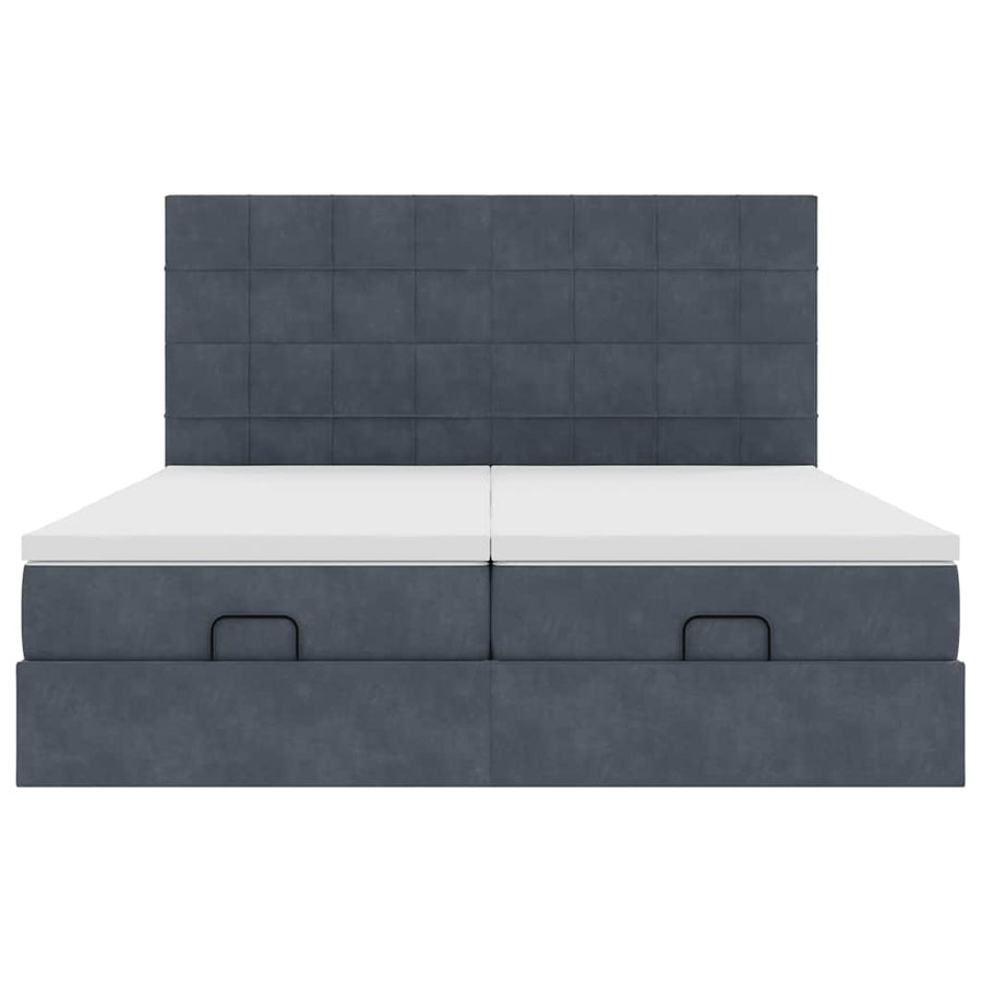 Ottoman bed met matrassen en LED's 180x200cm fluweel