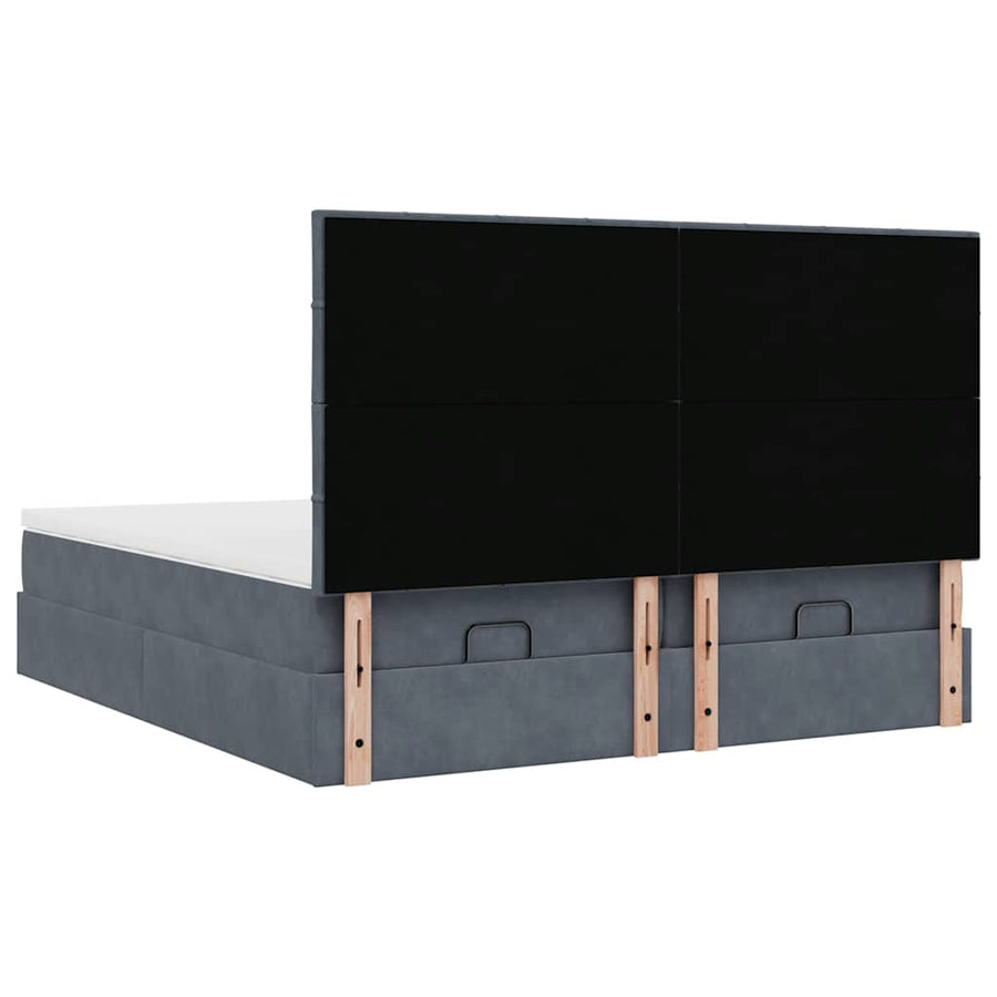 Ottoman bed met matrassen en LED's 180x200cm fluweel
