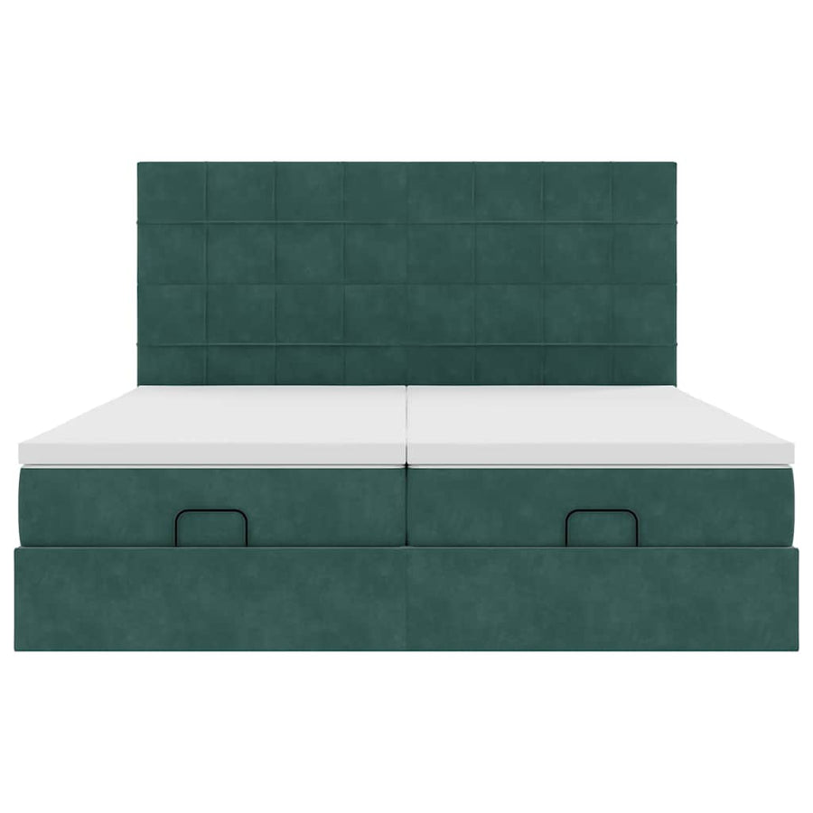 Ottoman bed met matrassen en LED's 180x200cm fluweel