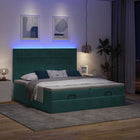 Ottoman Bed with Mattresses and LEDs 180x200cm Velvet