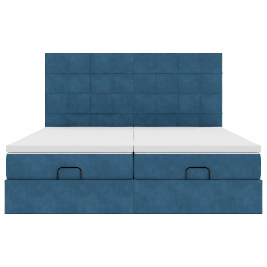 Ottoman bed met matrassen en LED's 180x200cm fluweel