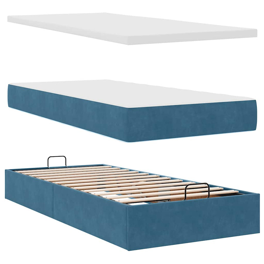 Ottoman bed met matrassen en LED's 180x200cm fluweel