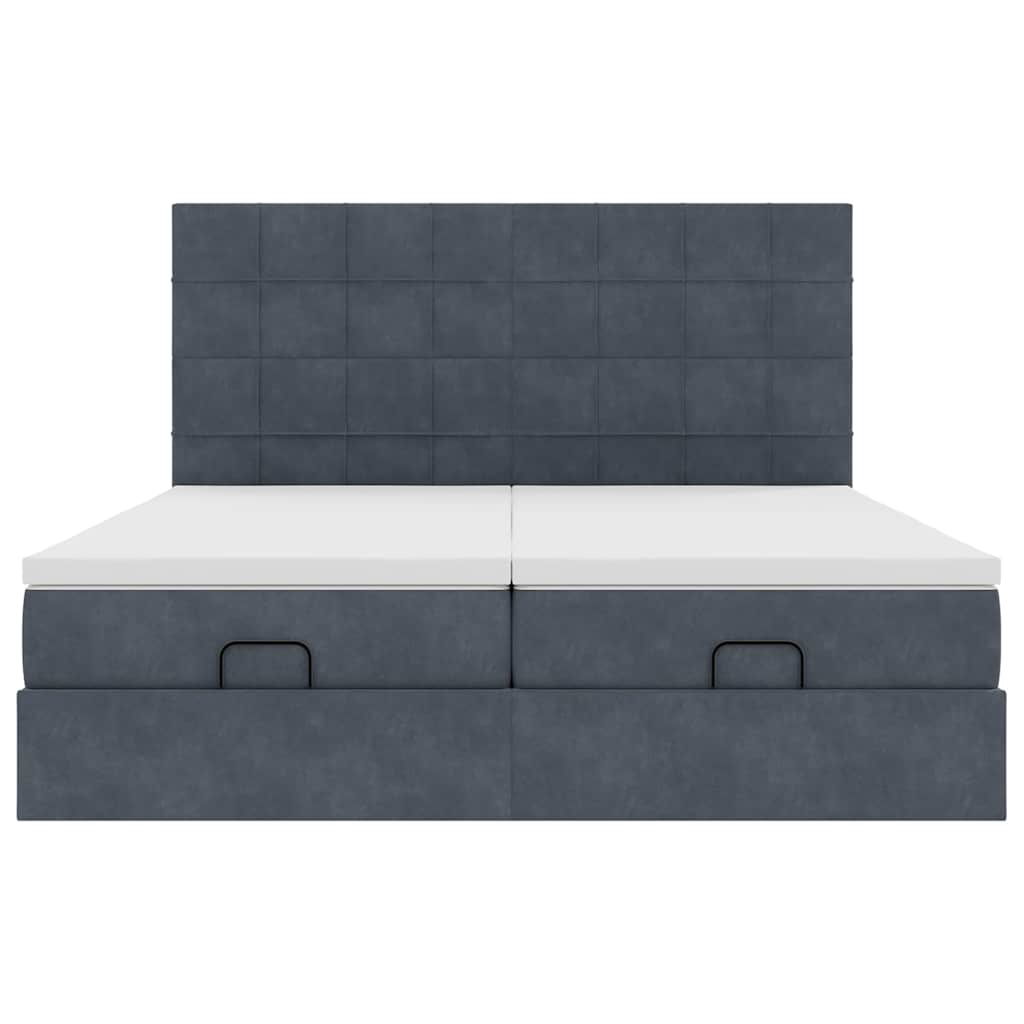 Ottoman bed met matrassen en LED's 200x200cm fluweel