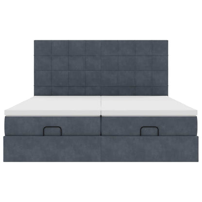Ottoman bed met matrassen en LED's 200x200cm fluweel