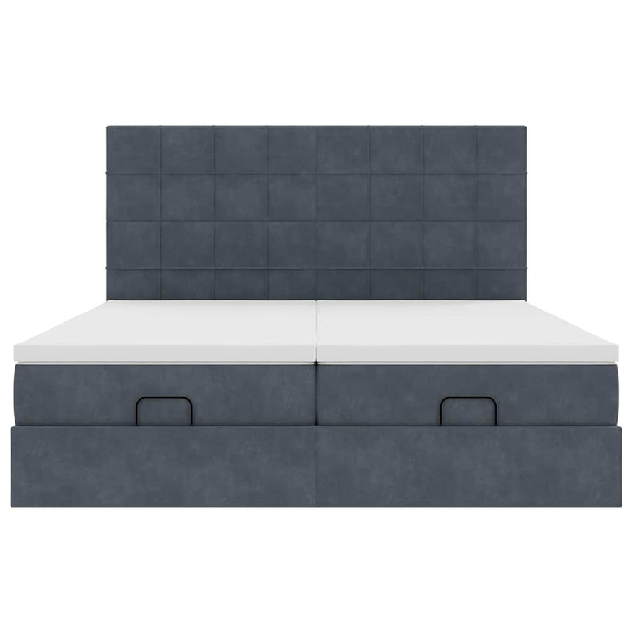 Ottoman bed met matrassen en LED's 200x200cm fluweel
