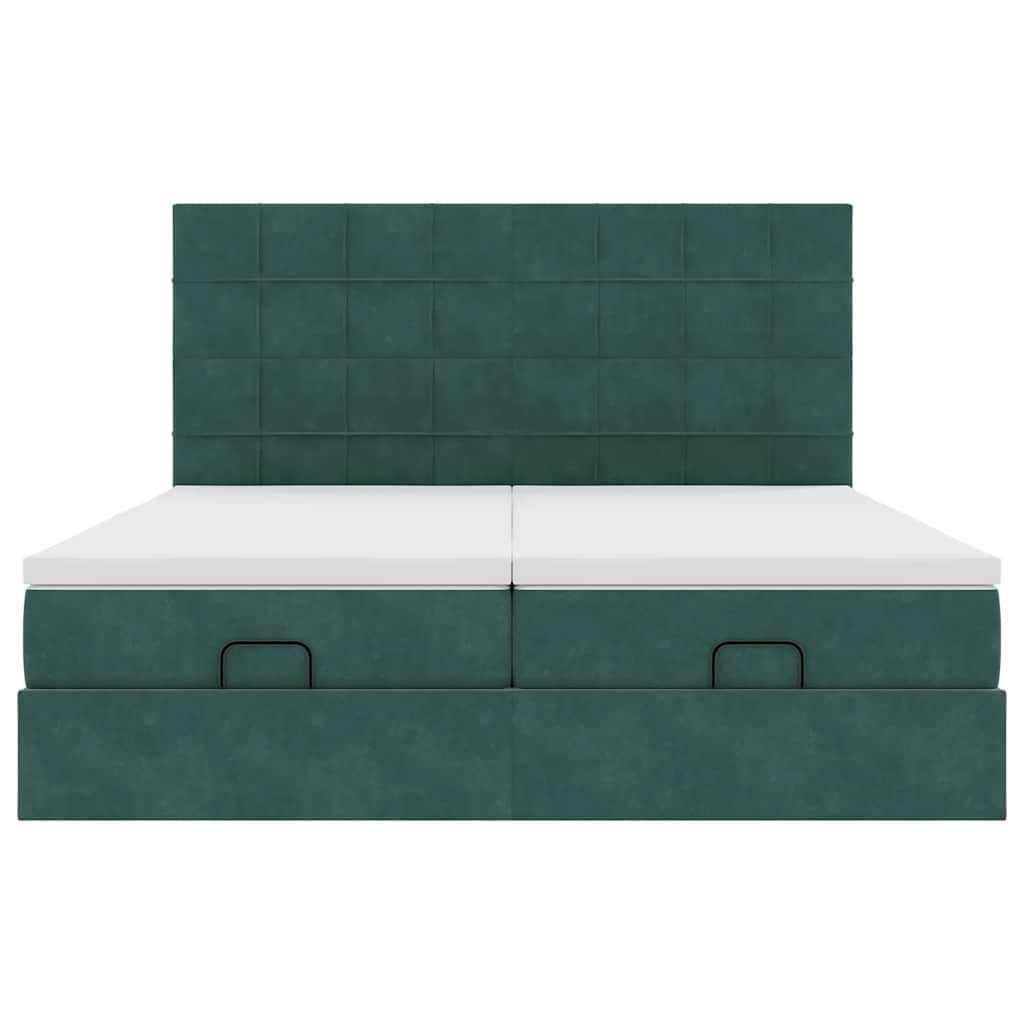 Ottoman bed met matrassen en LED's 200x200cm fluweel