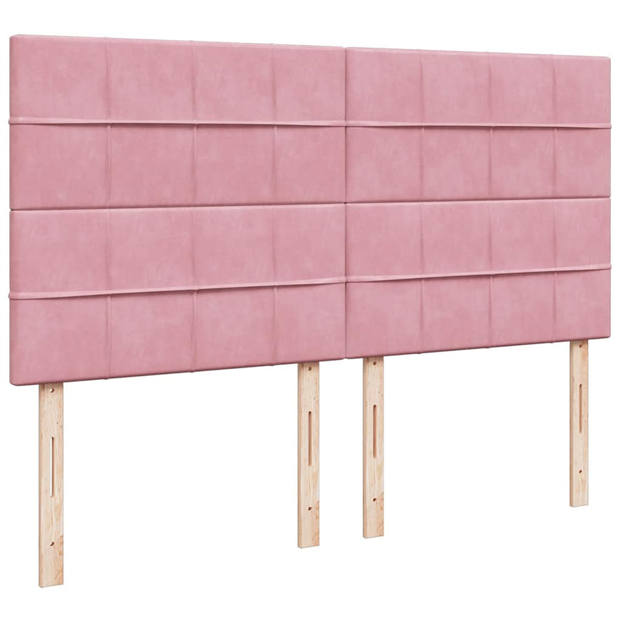 Ottoman bed met matrassen en LED's 200x200cm fluweel roze