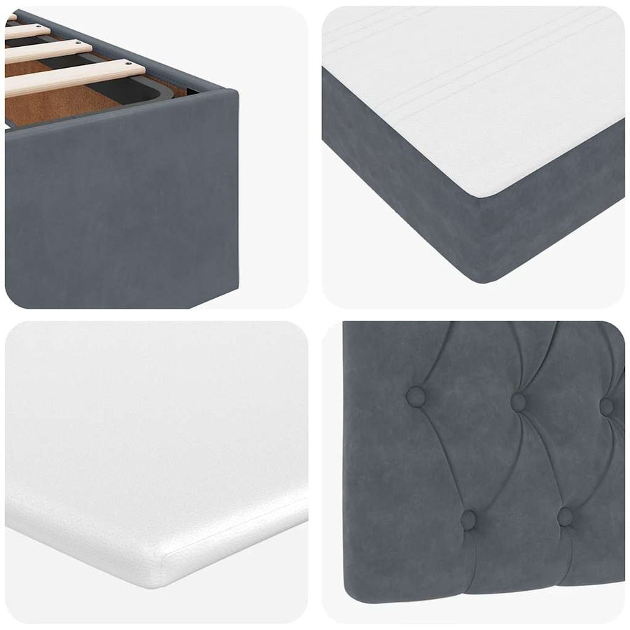 Ottoman bed met matrassen en LED's 160x200cm fluweel