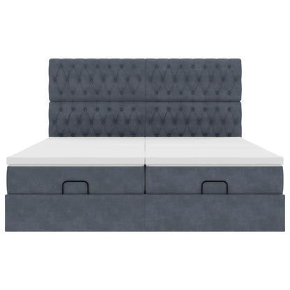 Ottoman bed met matrassen en LED's 160x200cm fluweel