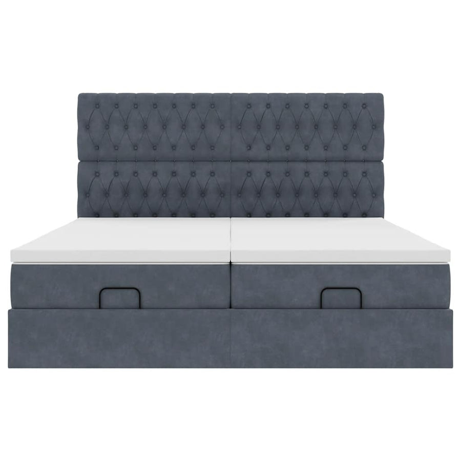 Ottoman bed met matrassen en LED's 160x200cm fluweel