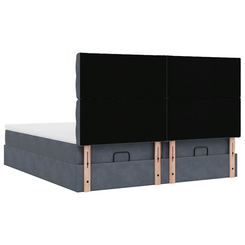Ottoman bed met matrassen en LED's 160x200cm fluweel
