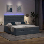 Ottoman bed 160x200cm fluweel met opbergruimte en LED