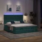 Ottoman bed with mattresses and LEDs 160x200cm velvet