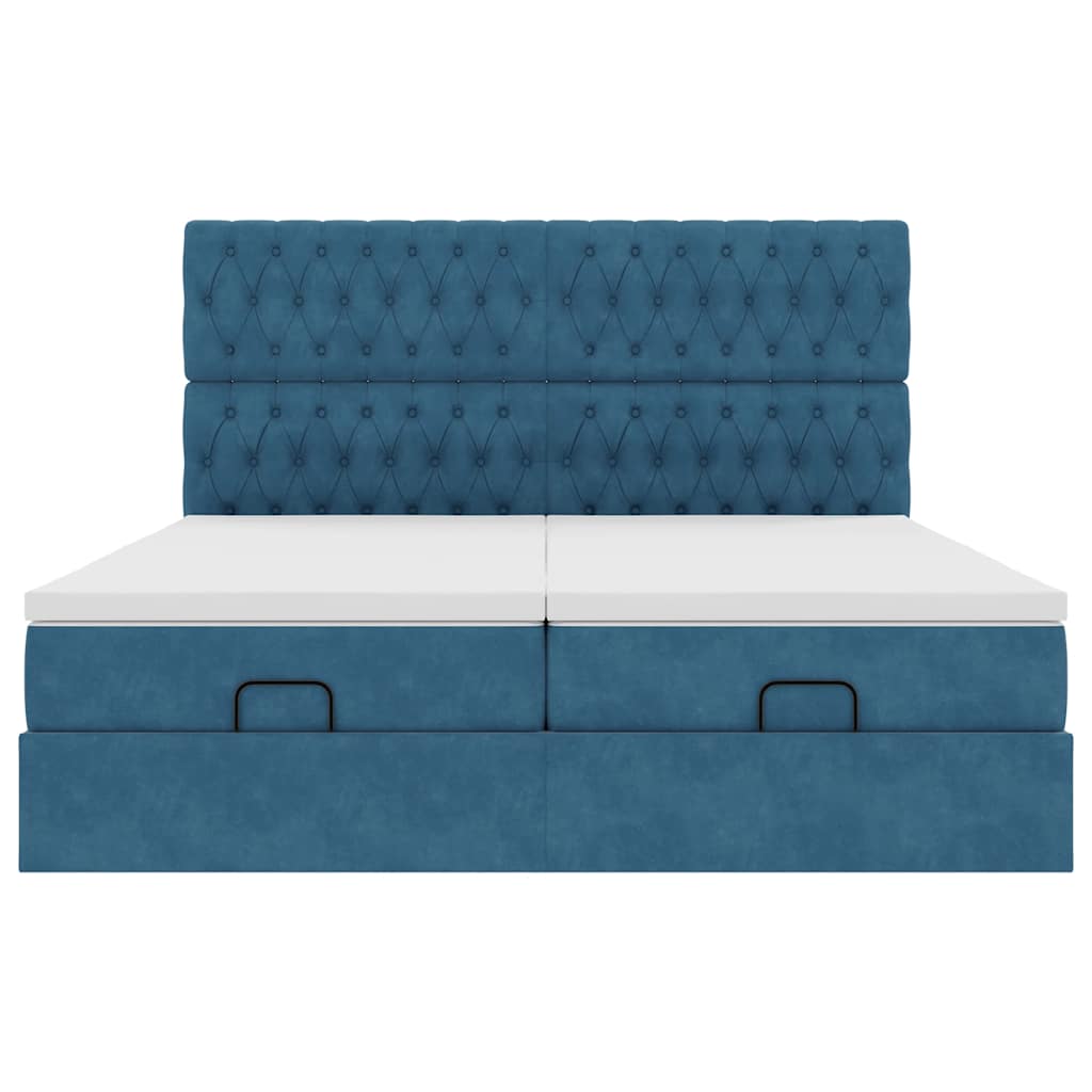 Ottoman bed met matrassen en LED's 160x200cm fluweel