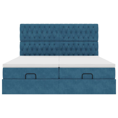 Ottoman bed met matrassen en LED's 160x200cm fluweel