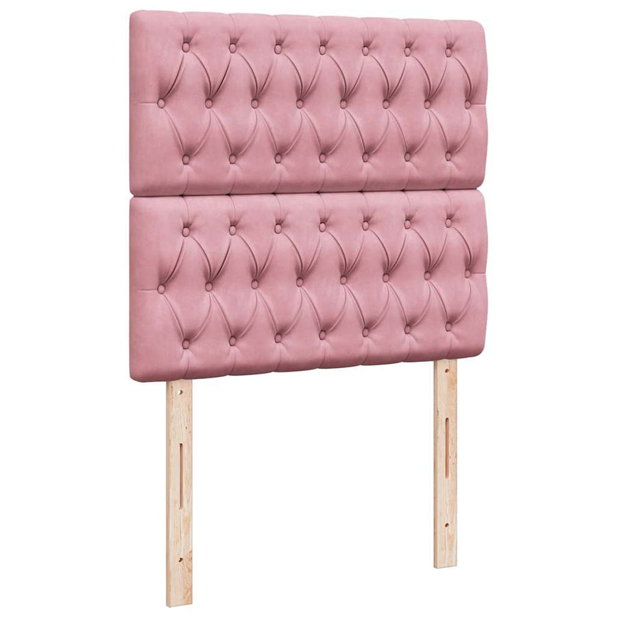 Ottoman bed met matrassen en LED's 160x200cm fluweel roze