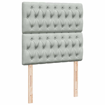 Ottoman bed met matrassen en LED's 180x200cm fluweel lichtgrijs