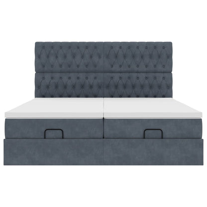 Ottoman bed met matrassen en LED's 180x200cm fluweel