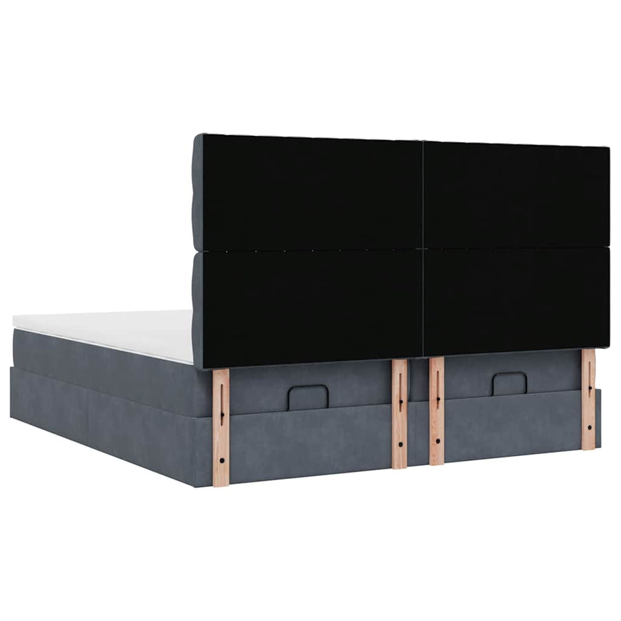 Ottoman bed met matrassen en LED's 180x200cm fluweel