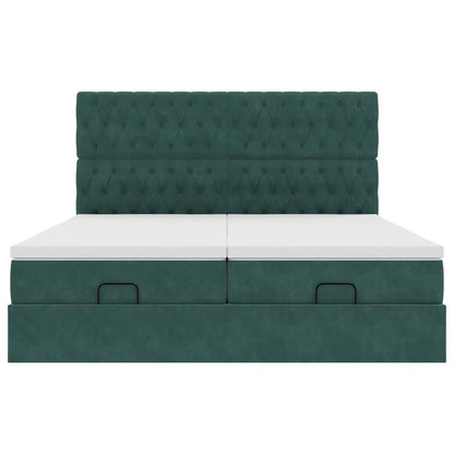 Ottoman bed met matrassen en LED's 180x200cm fluweel