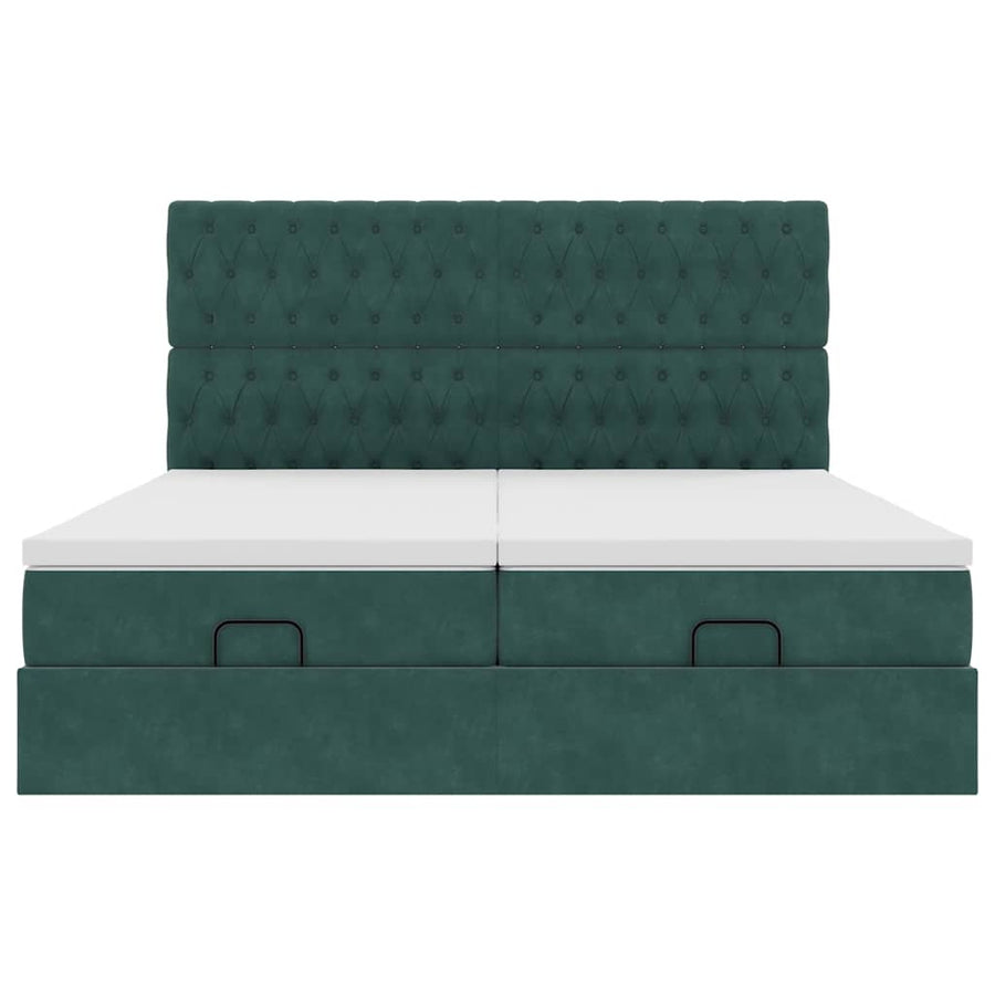 Ottoman bed met matrassen en LED's 180x200cm fluweel