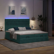 Ottomaans bed 180x200 cm fluweel met opbergruimte en LED