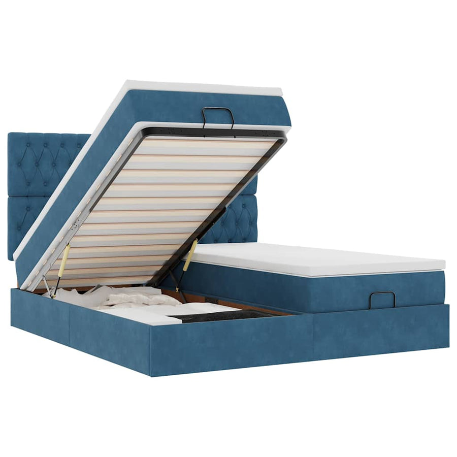 Ottoman bed met matrassen en LED's 180x200cm fluweel